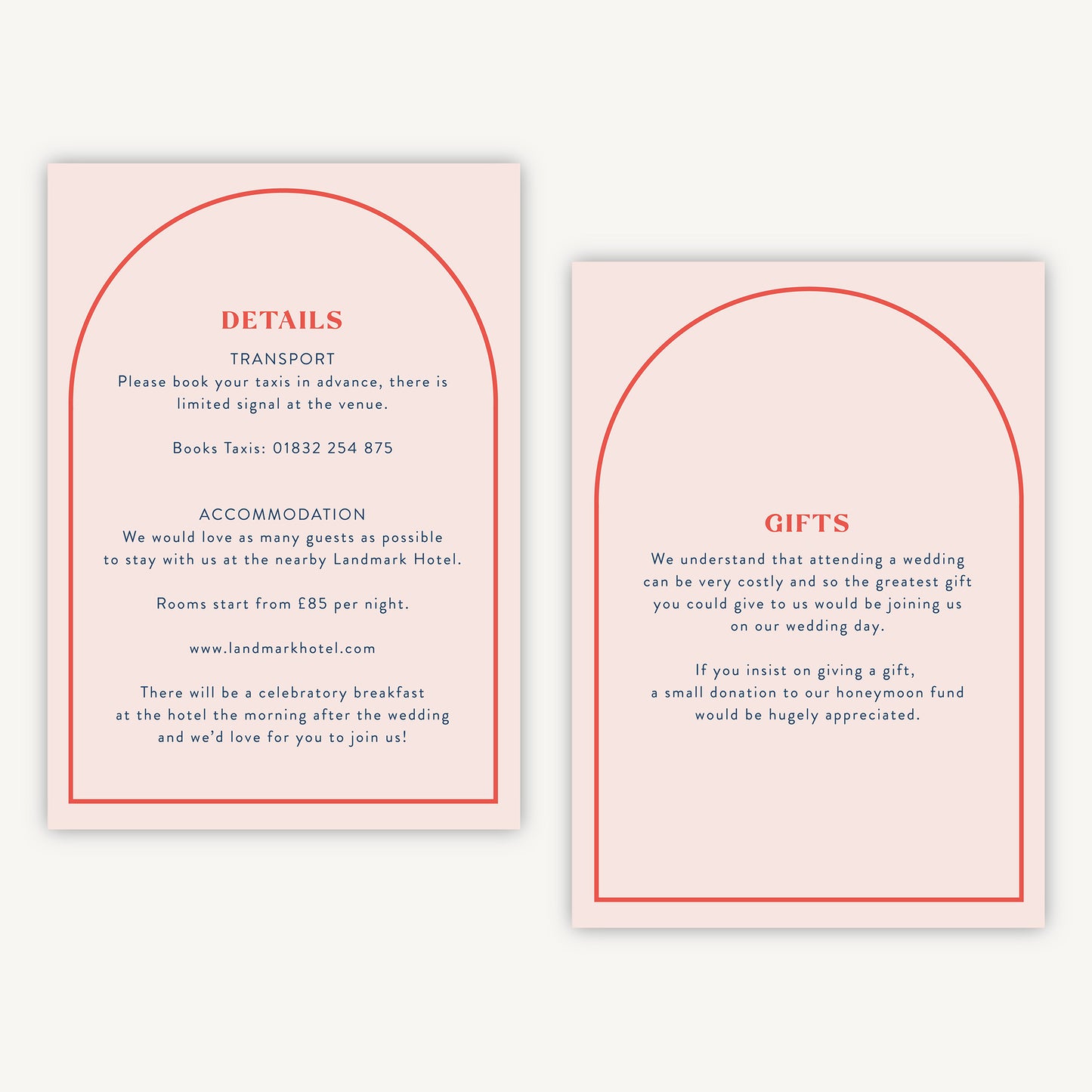 Retro Revival Wedding Invitation Details Card