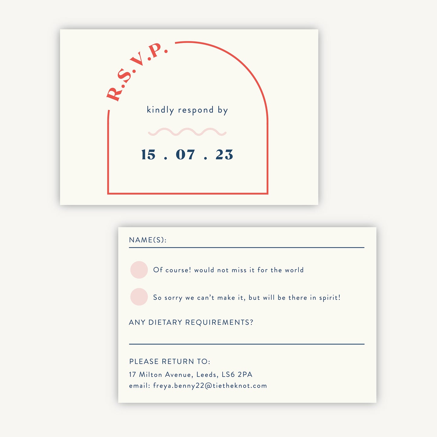 Retro Revival Wedding Invitation RSVP Card