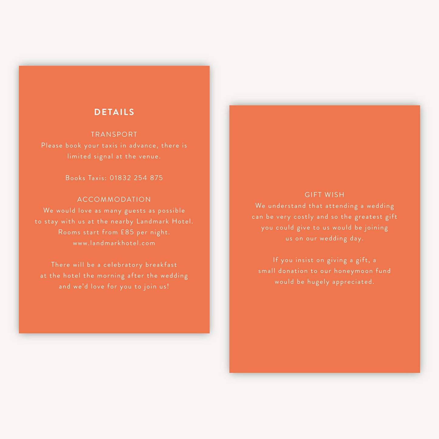 Painterly Colour Pop Wedding Invitation Details Card