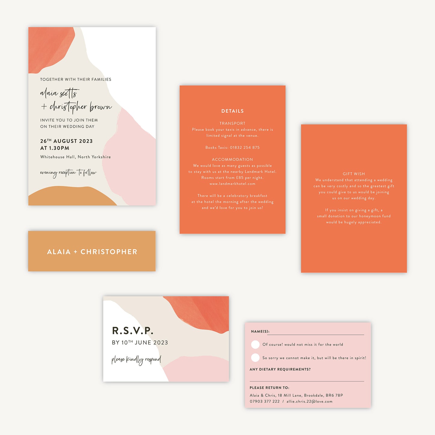 Painterly Colour Pop Wedding Invitation