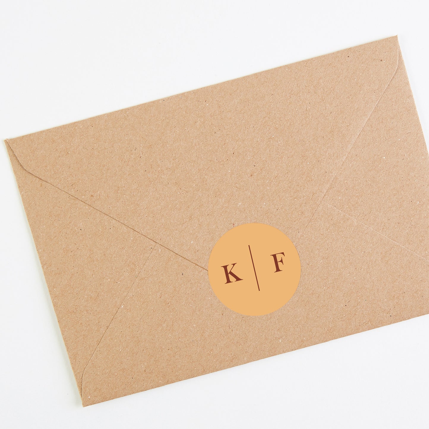 Caramel Autumn Colour Block Envelope Wedding Sticker