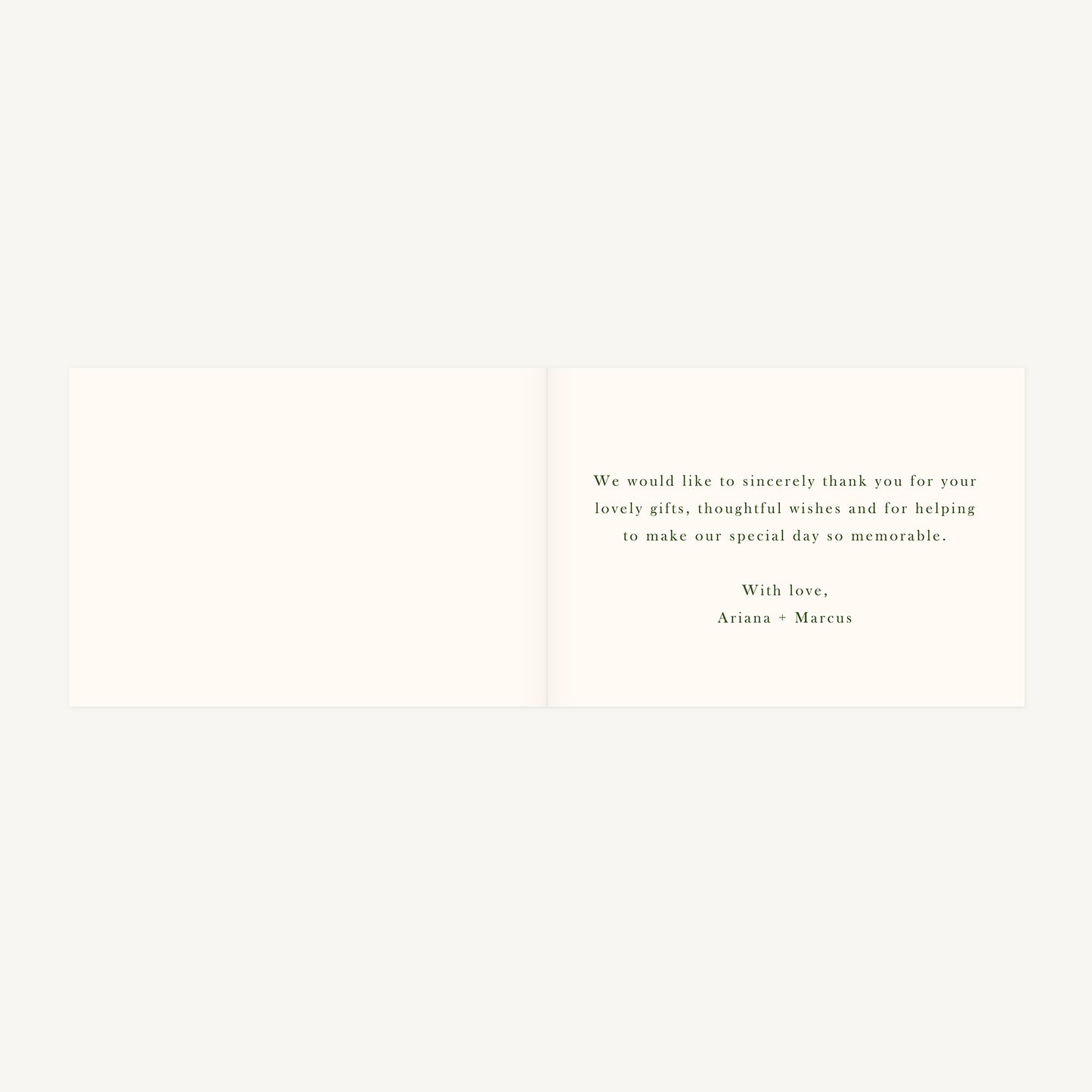 Amalfi Lemons Wedding Thank You Card Folded