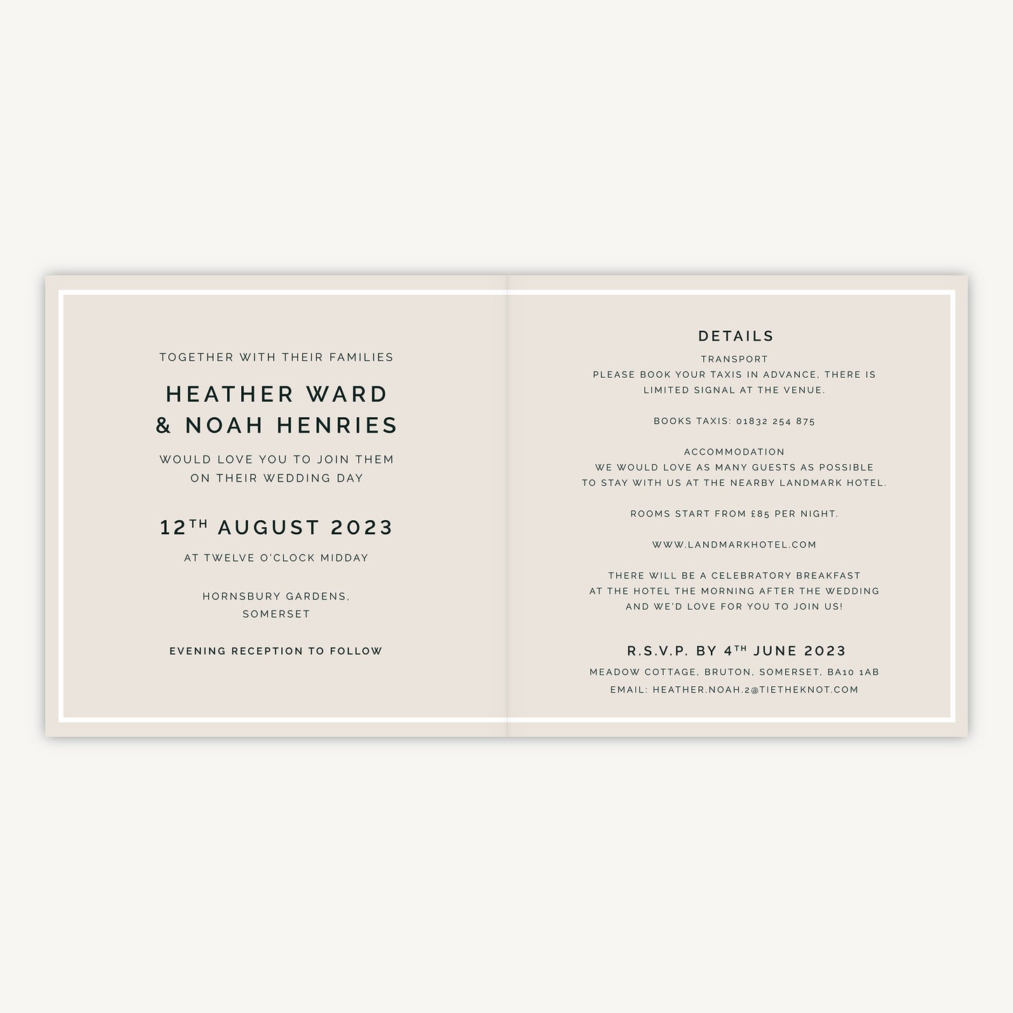 Bright Flowers Folded Wedding Invitation