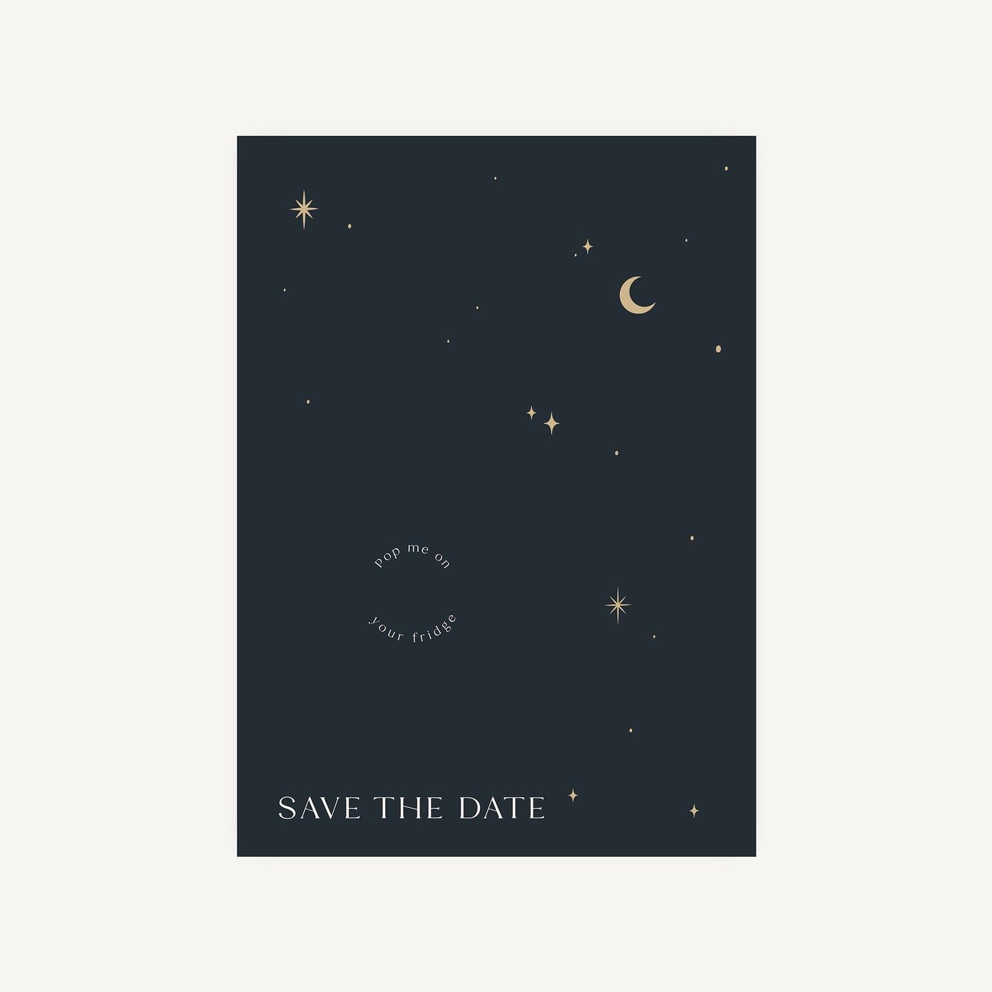 Celestial Night Sky Wooden Magnet Save the Date