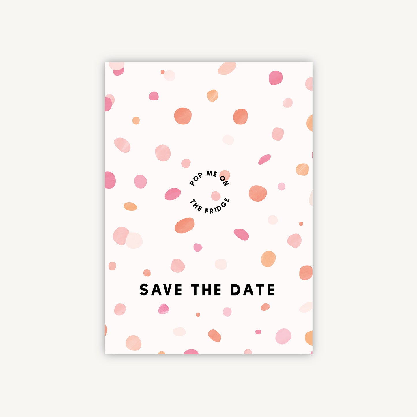 Bright Pink Confetti Wooden Magnet Wedding Save the Date