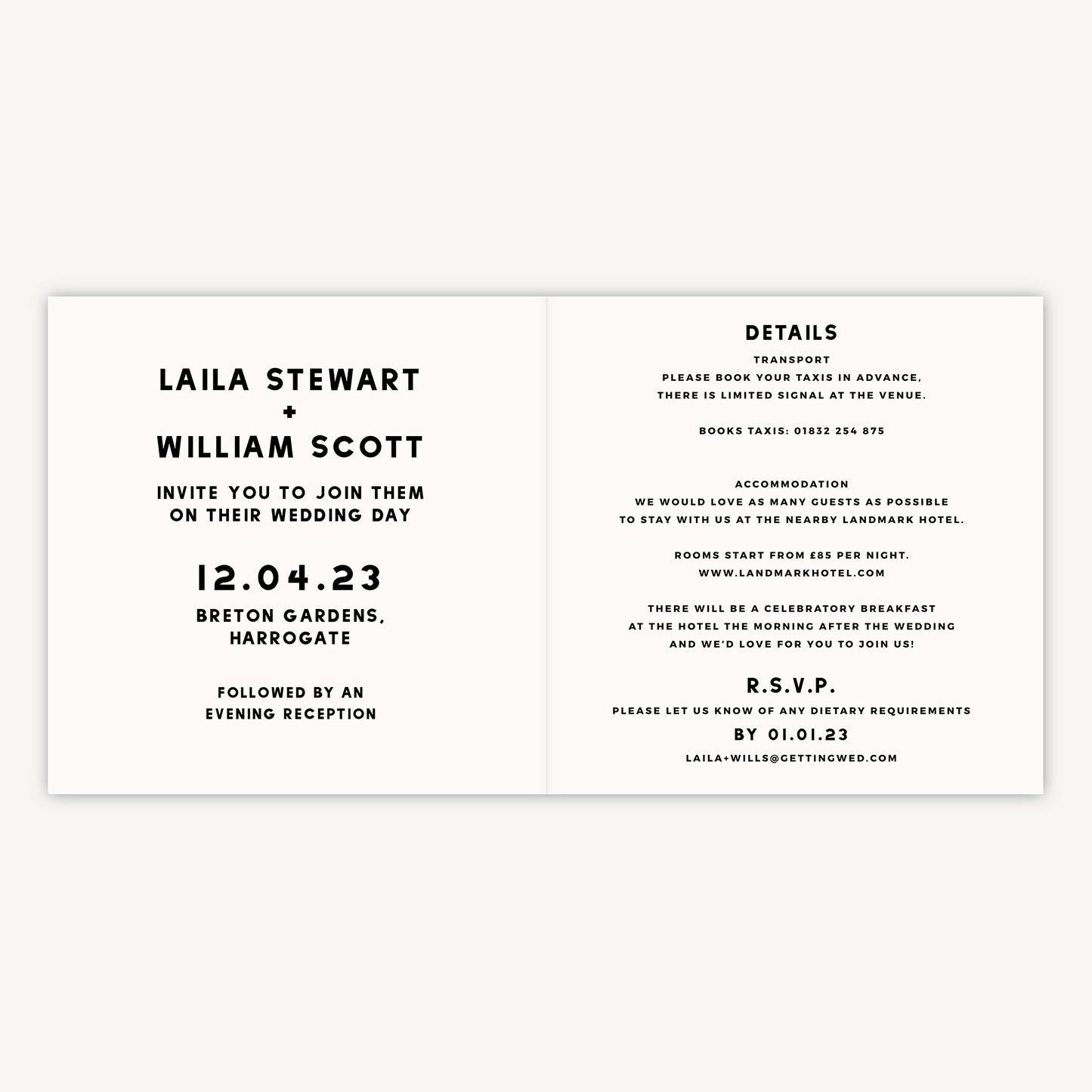 Bright Pink Confetti Folded Wedding Invitation