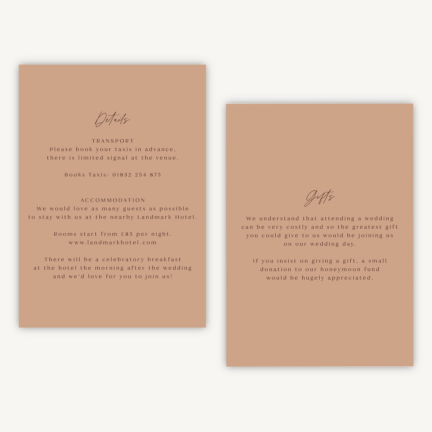 Autumn Wildflowers Wedding Invitation Details Card
