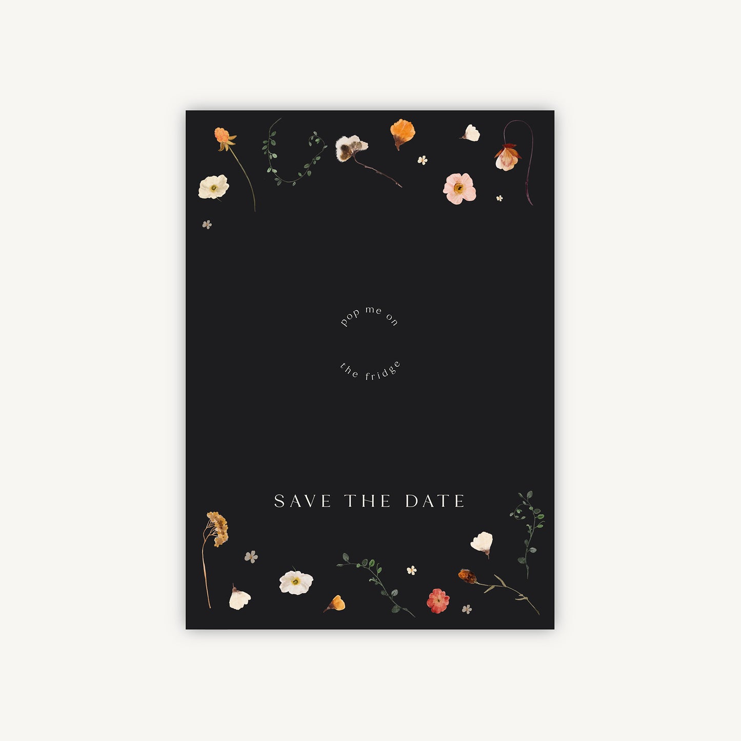 Winter Floral Wooden Magnet Wedding Save the Date