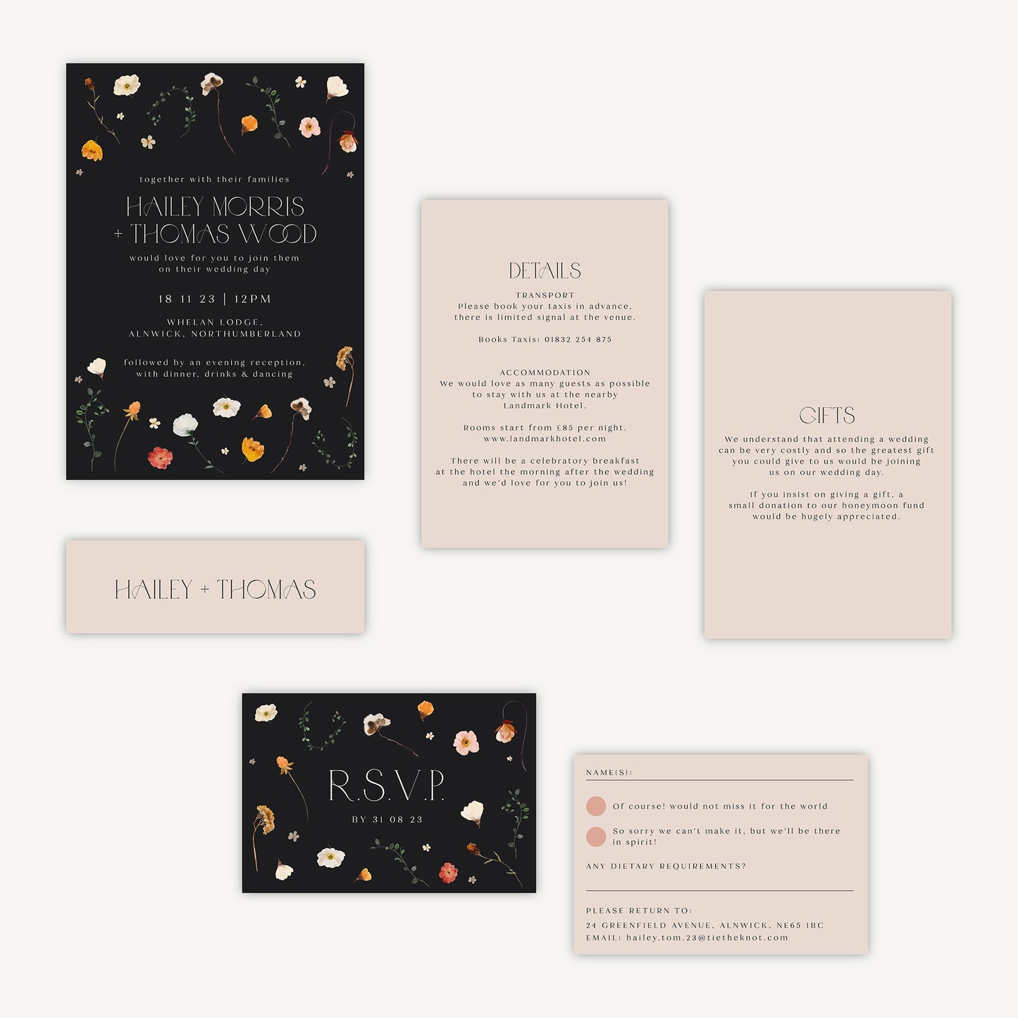 Winter Floral Wedding Invitation