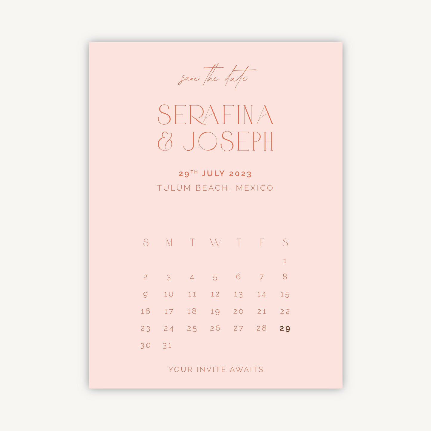 Palm Beach Folded Wedding Save the Date