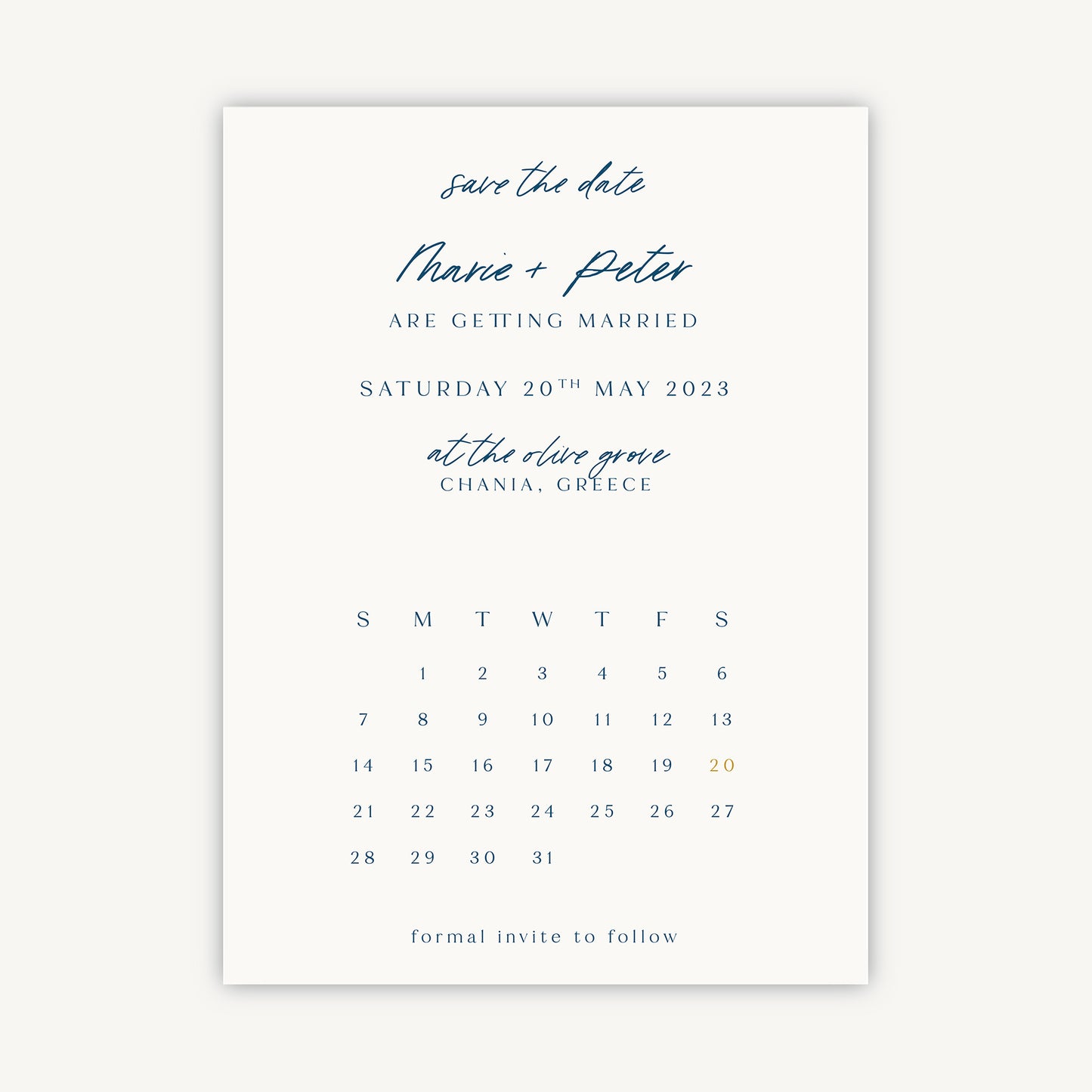 Blue Tile Mediterranean Folded Wedding Save the Date