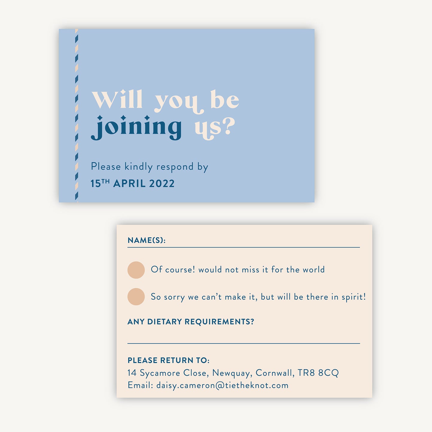 Muted Travel Wedding Invitation RSVP Card