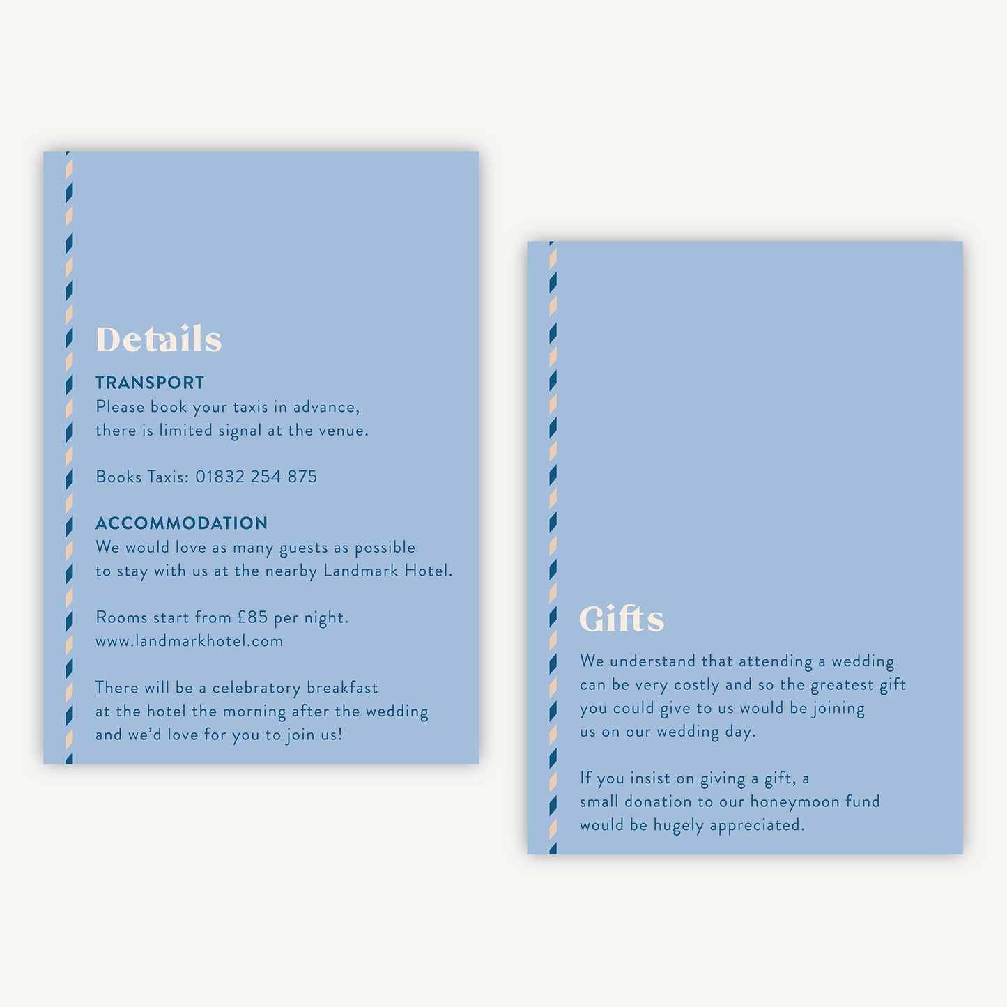 Muted Travel Wedding Invitation Details Card