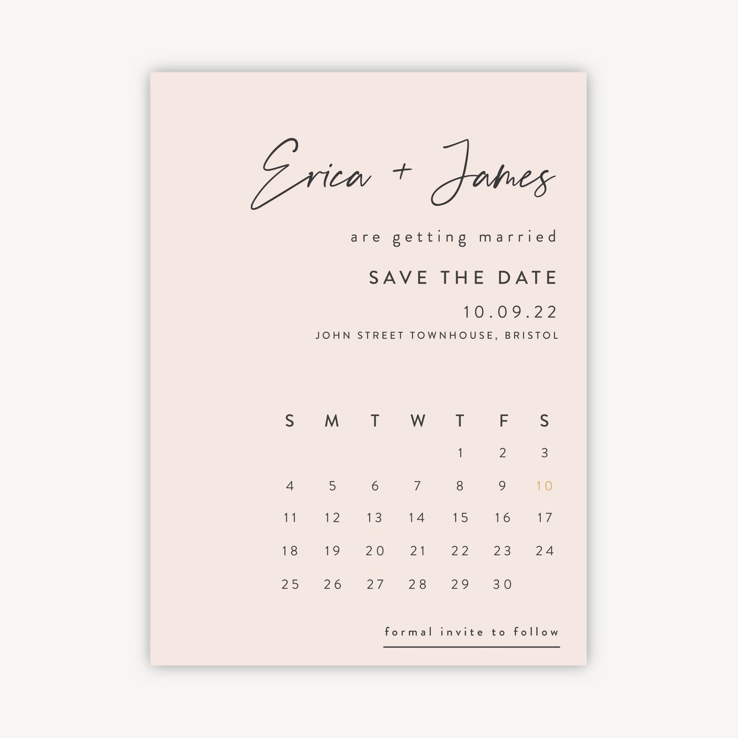 Minimal Script Folded Wedding Save the Date
