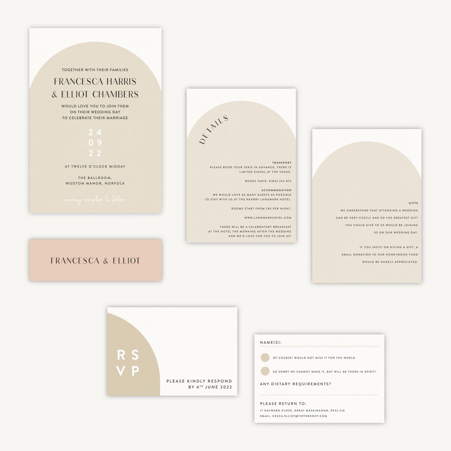 Minimalist Arch Wedding Invitation