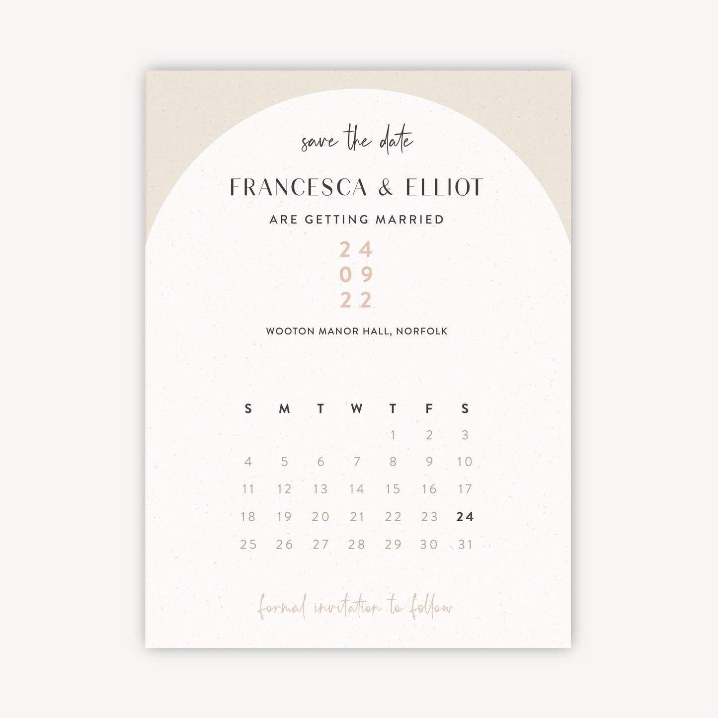 Minimalist Arch Folded Wedding Save the Date