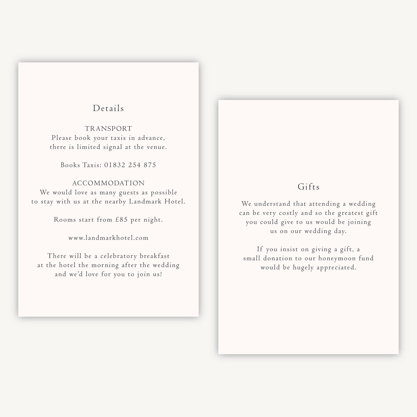 Regency Floral Wedding Invitation Details Card