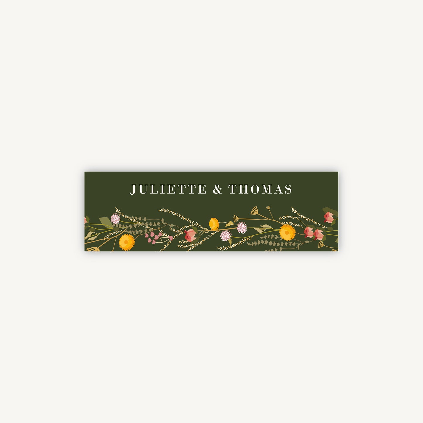 Rustic Wildflowers Wedding Invitation Band Wrap