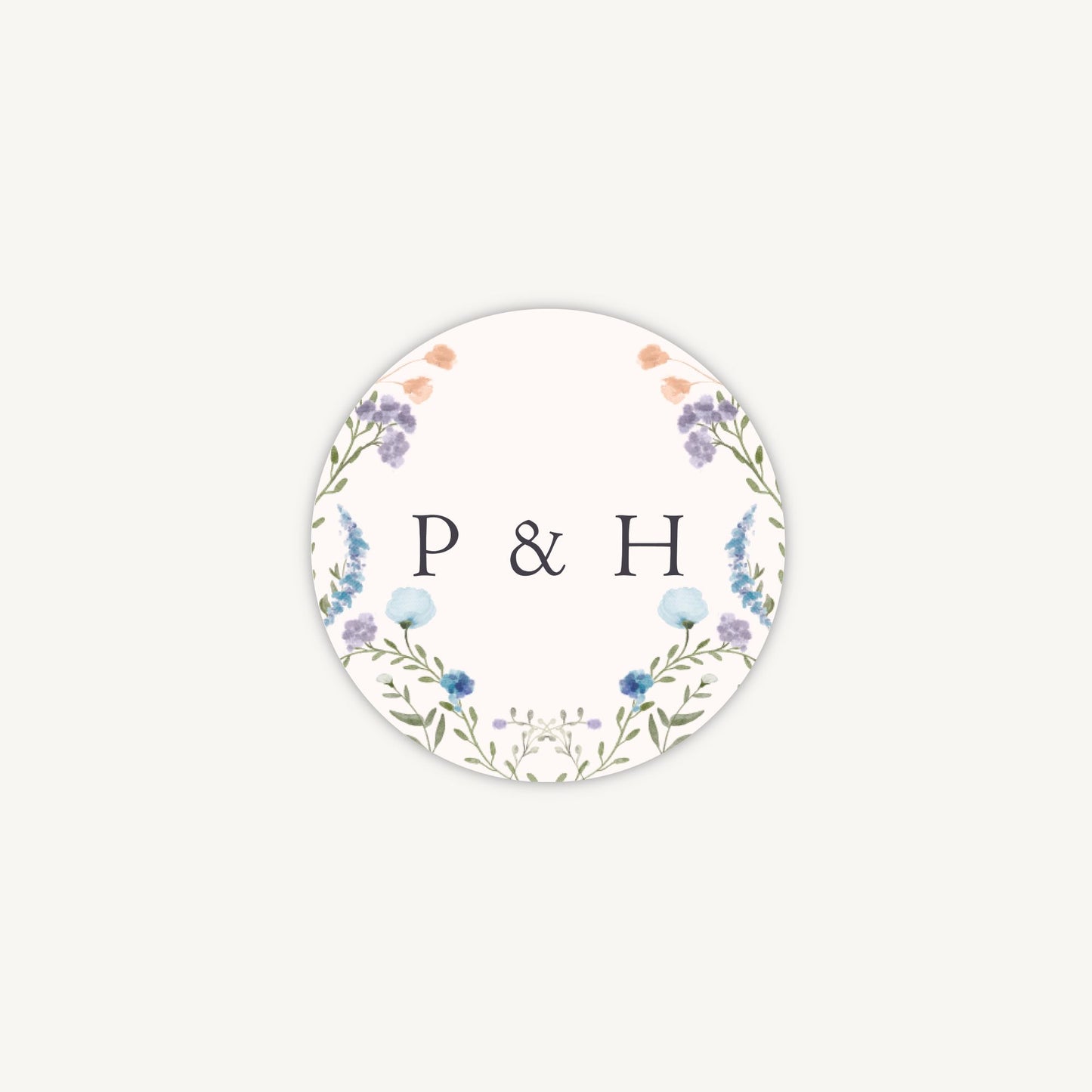 Regency Floral Envelope Wedding Sticker