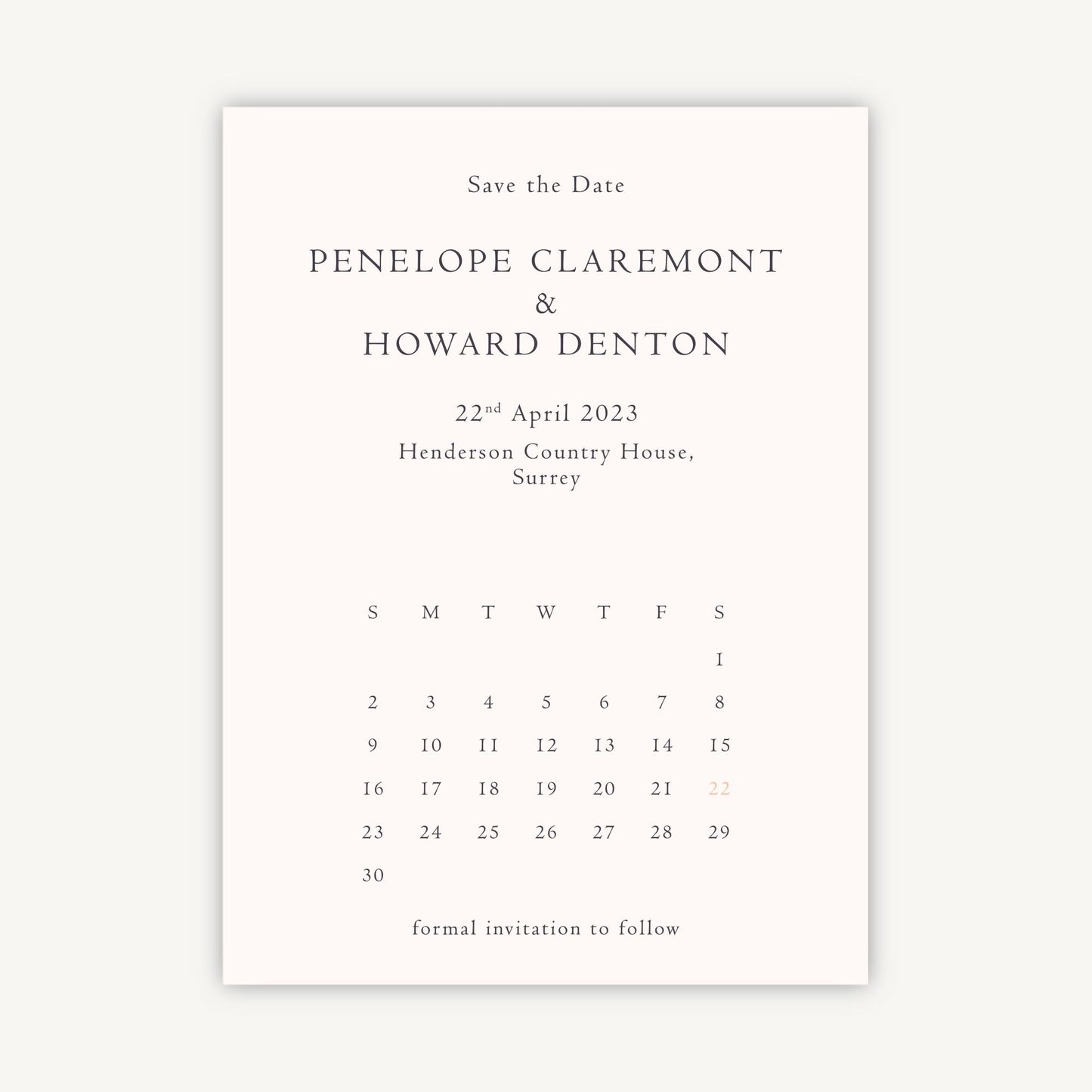 Regency Floral Folded Wedding Save the Date