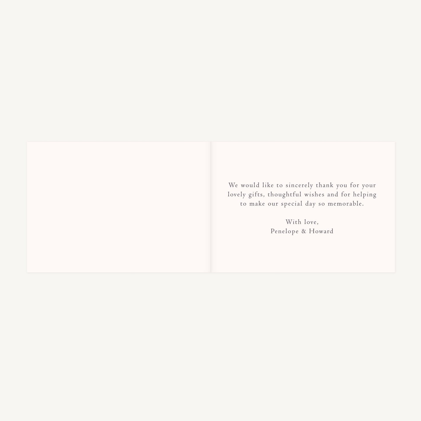 Regency Floral Wedding Thank You Card Folded