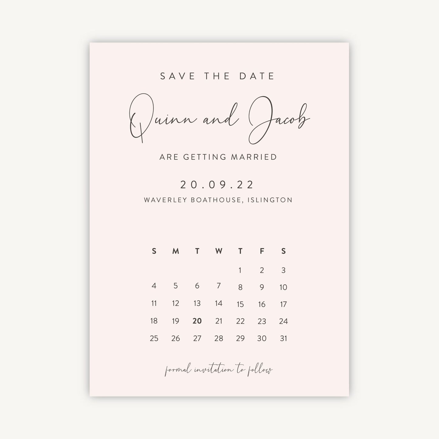 Romantic Script Folded Wedding Save the Date