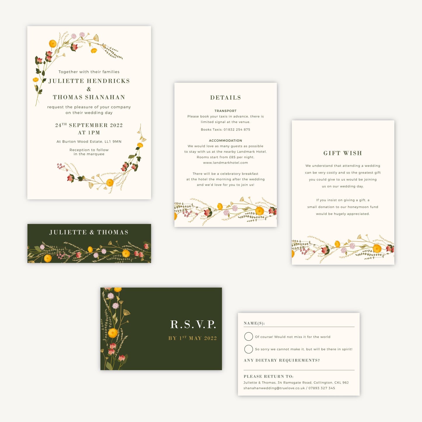 Rustic Wildflowers Wedding Invitation