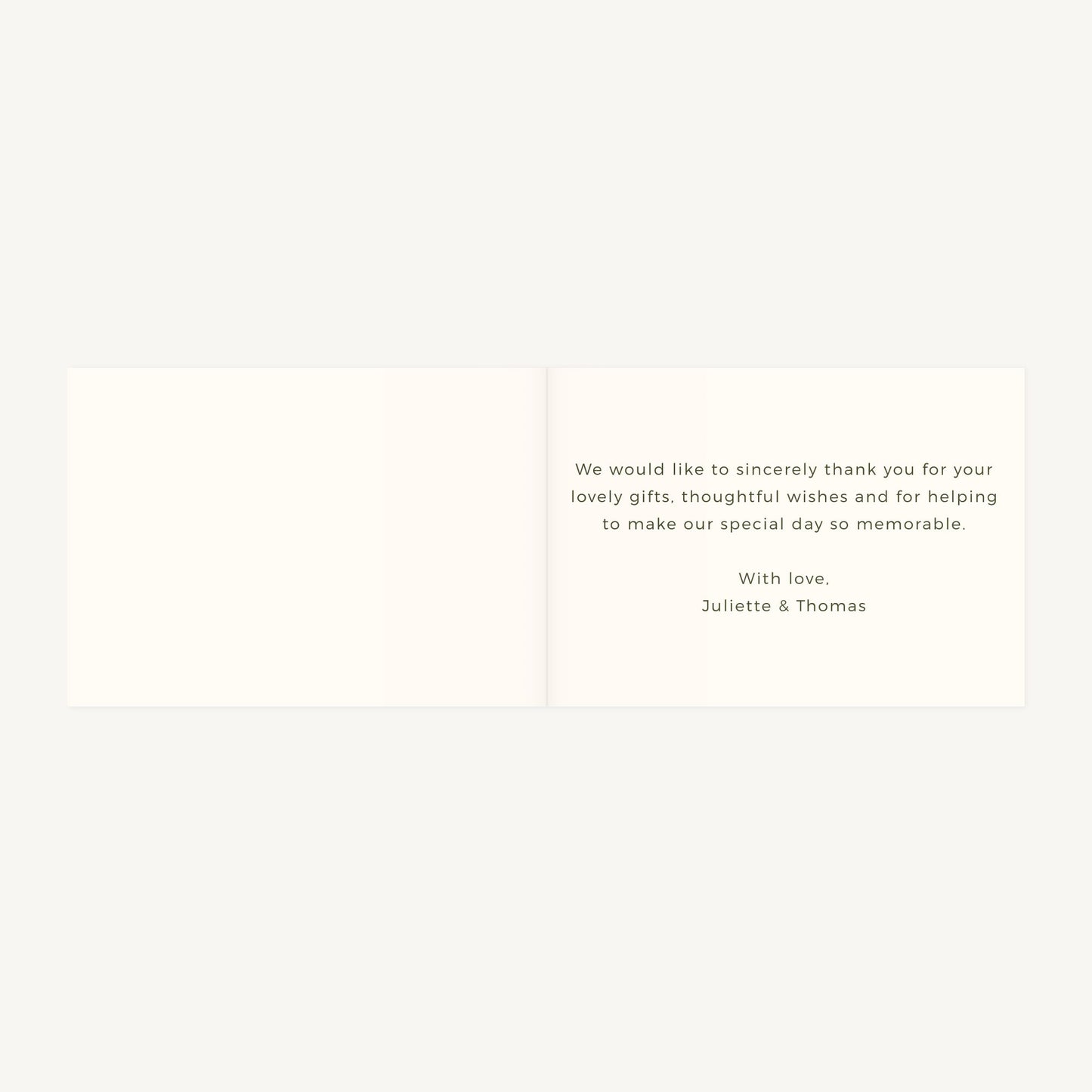 Rustic Wildflowers Wedding Thank You Card Folded