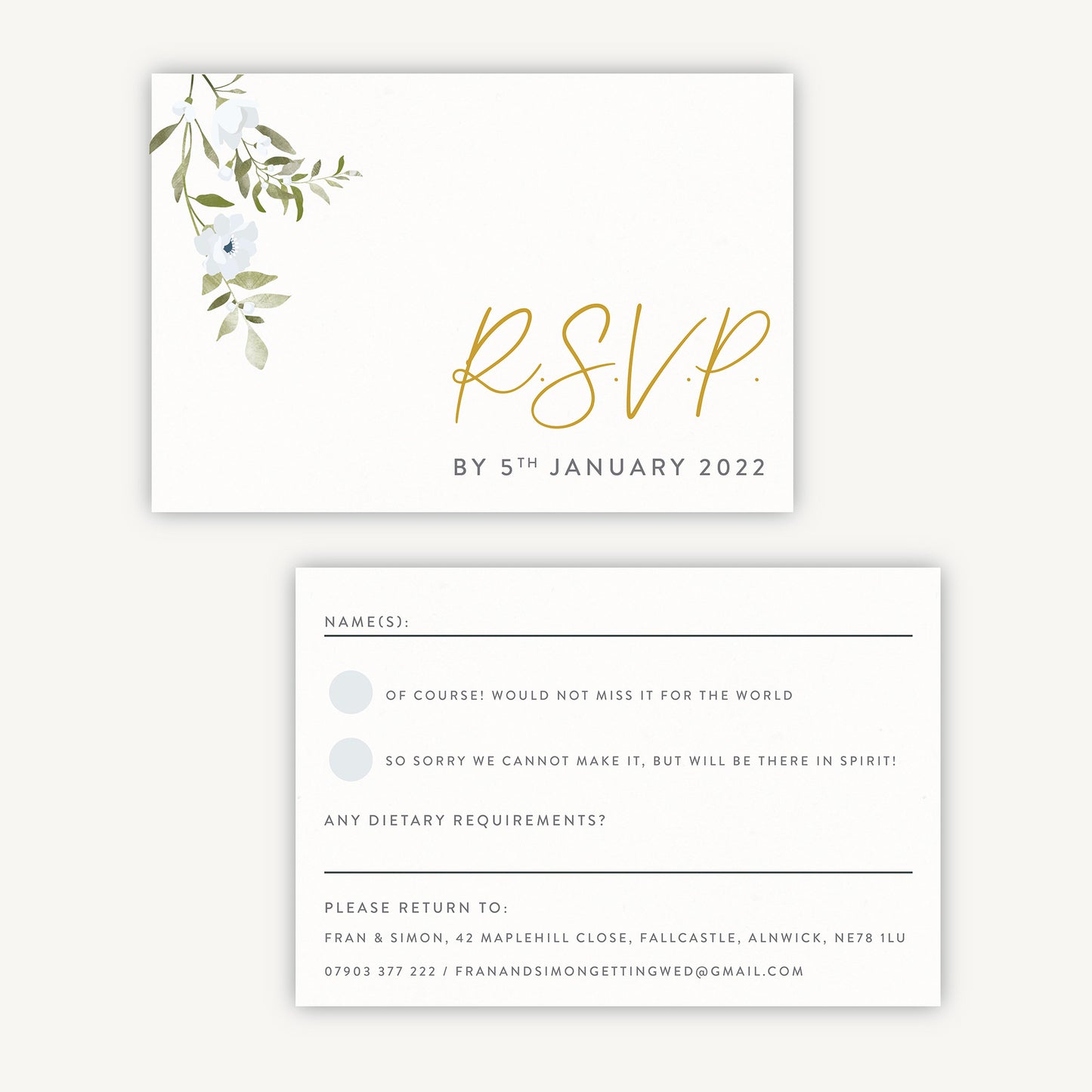 Spring Flowers Wedding Invitation RSVP Card
