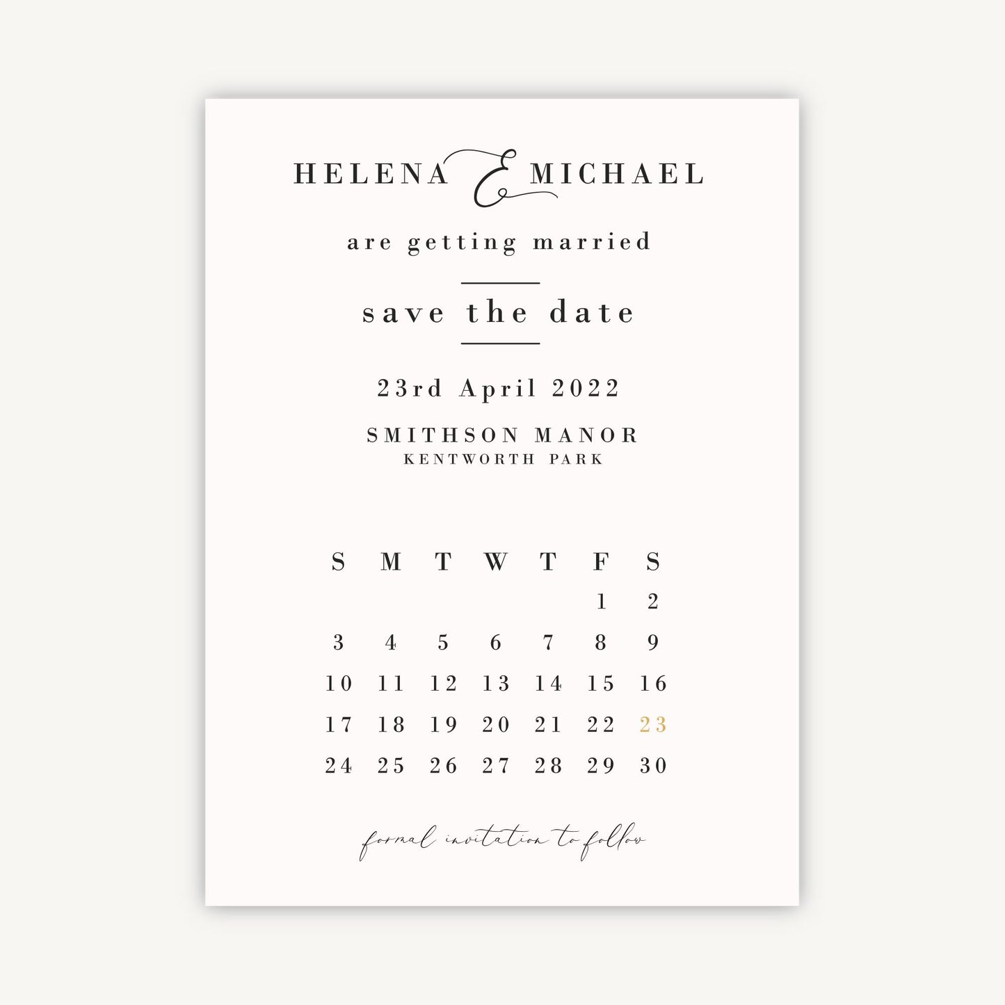 Simple Script Folded Wedding Save the Date