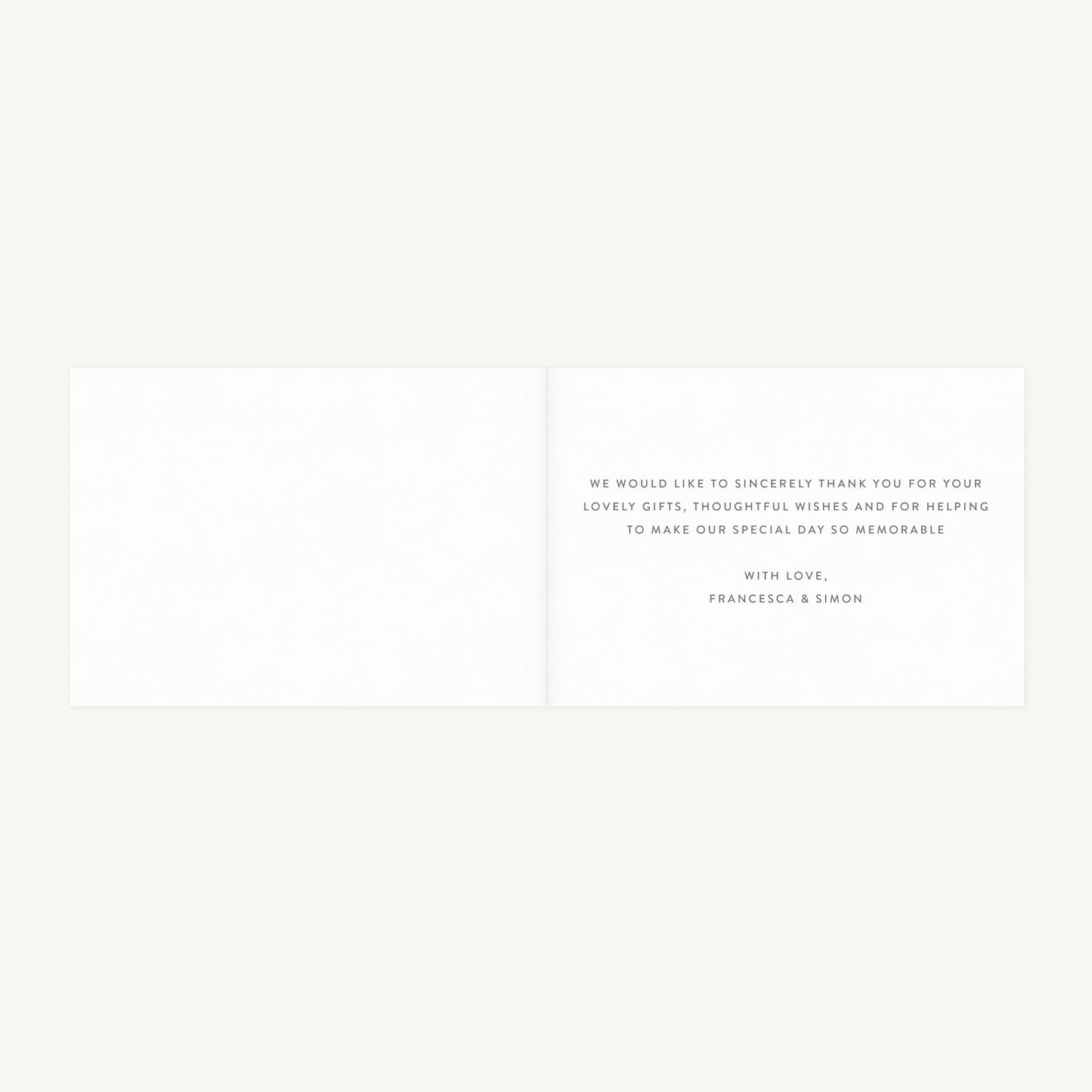 Spring Flowers Wedding Thank You Card Folded