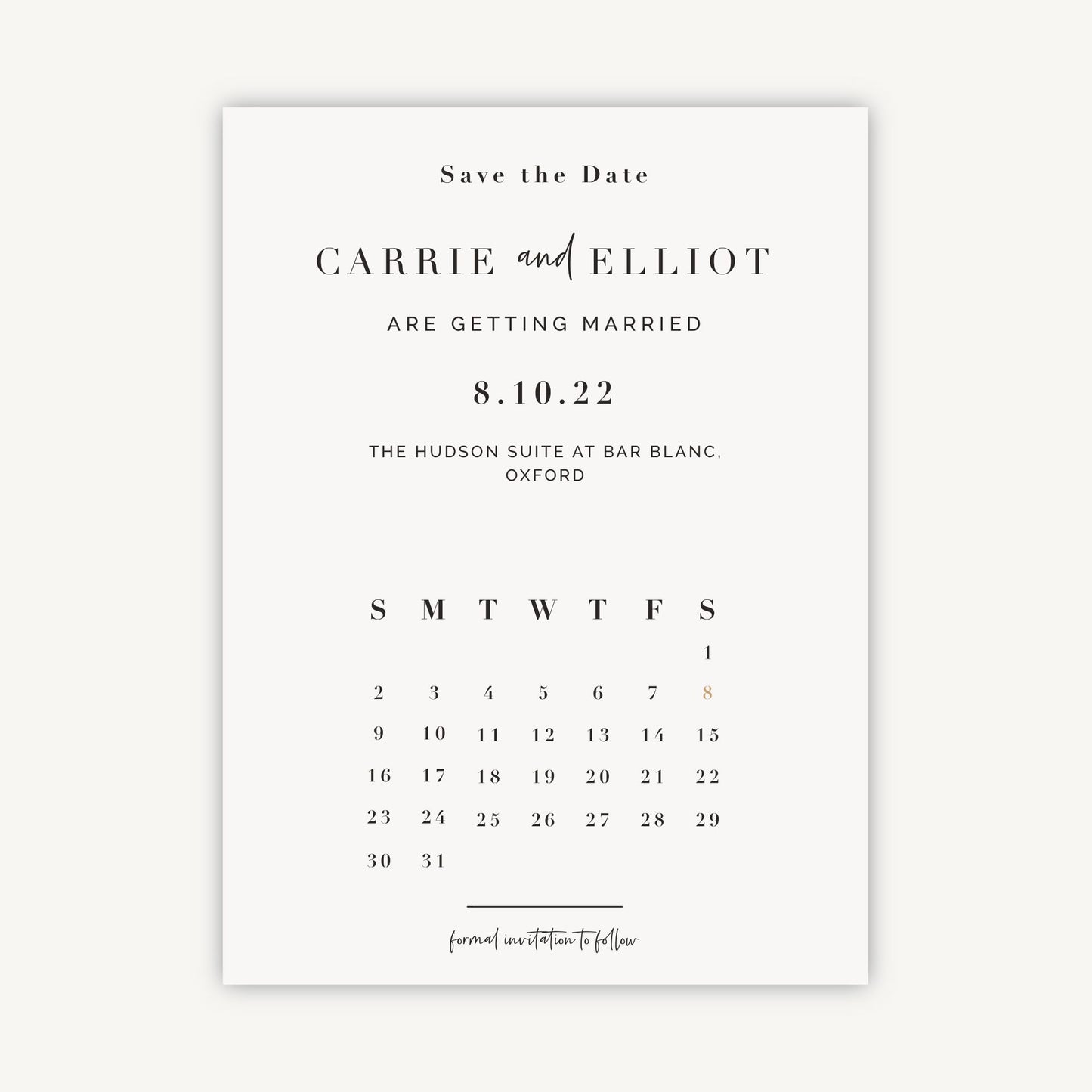 White Modern Script Folded Wedding Save the Date
