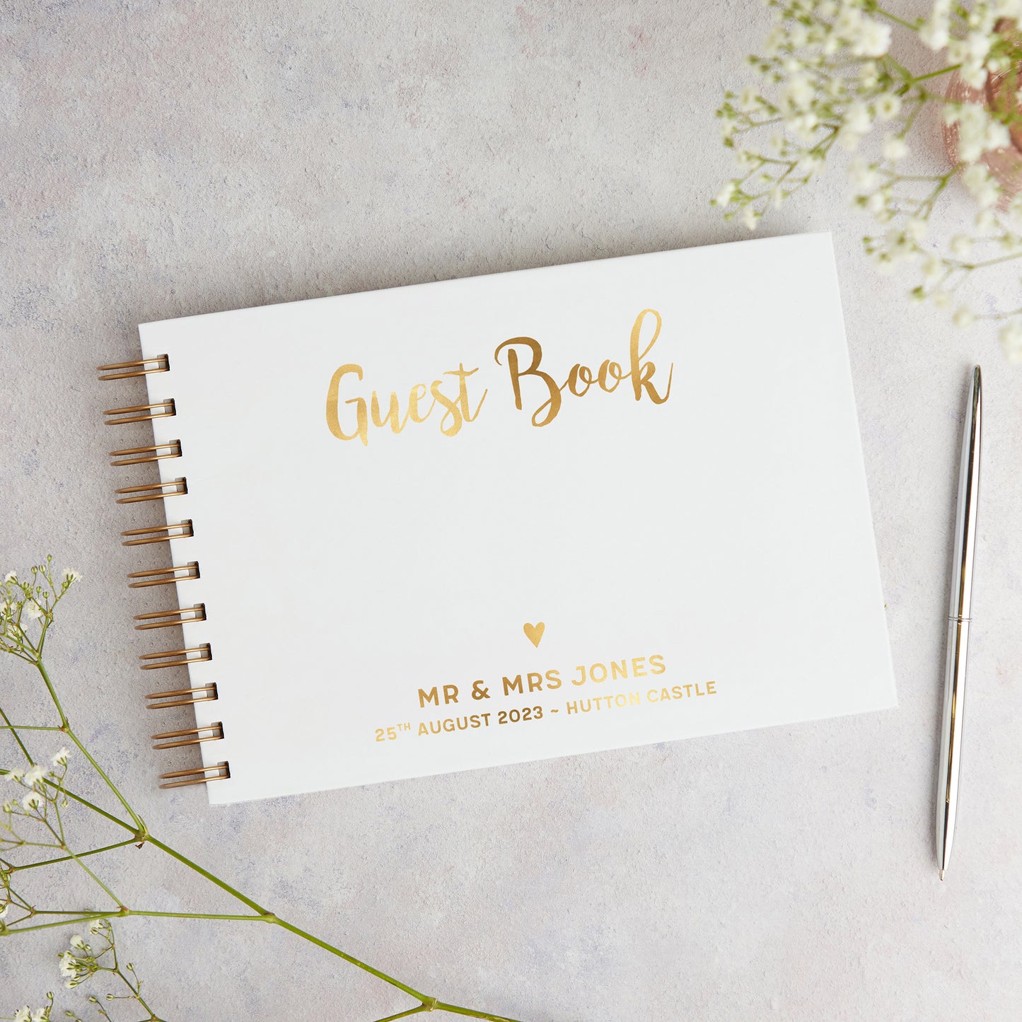 Foil Personalised Wedding Guest Book