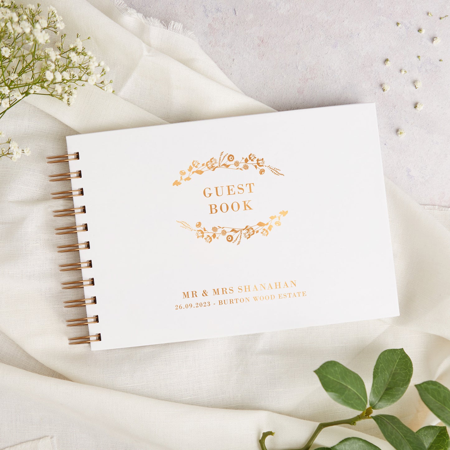 Personalised Wedding Guest Book Wildflowers