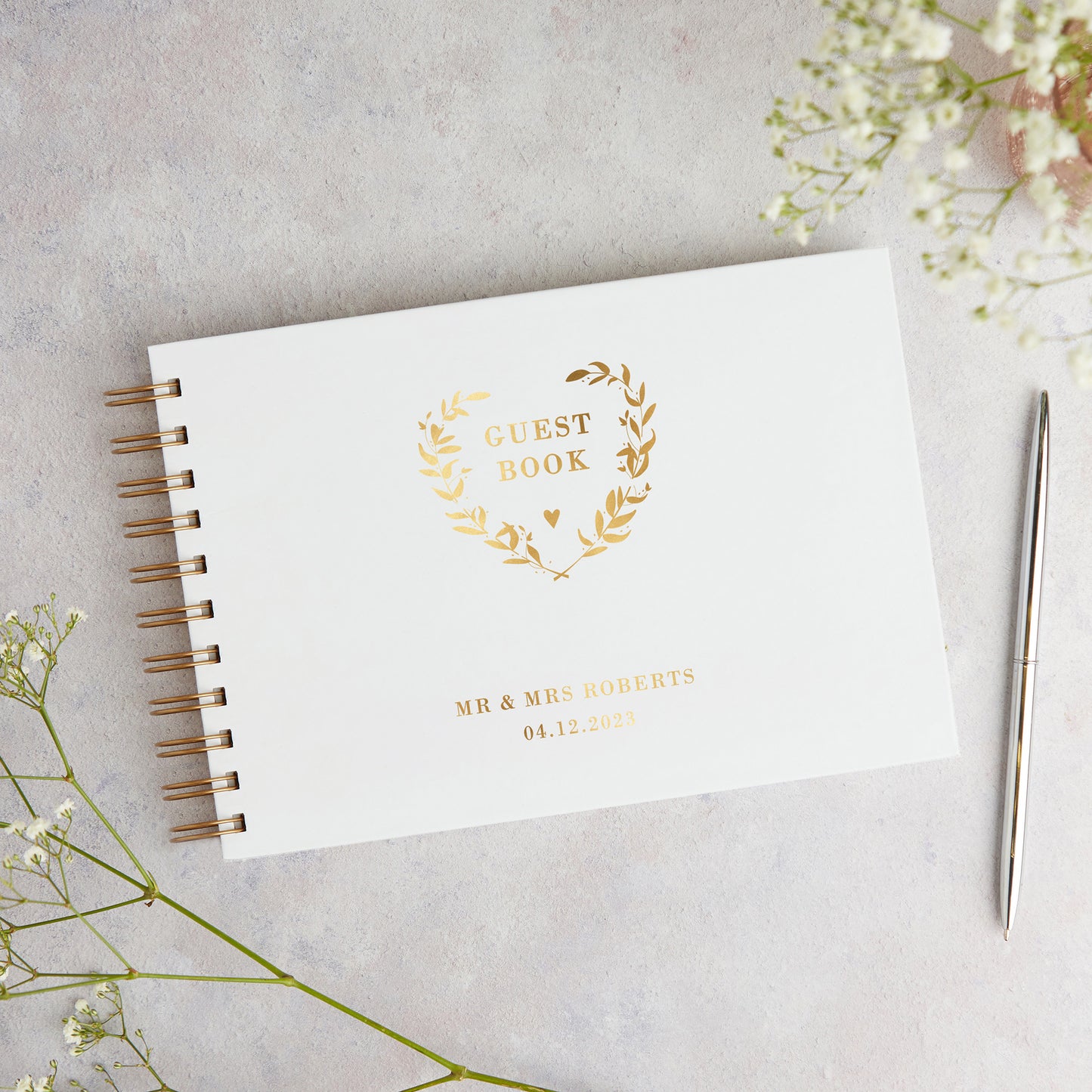 Personalised Wedding Guest Book Greenery Botanical