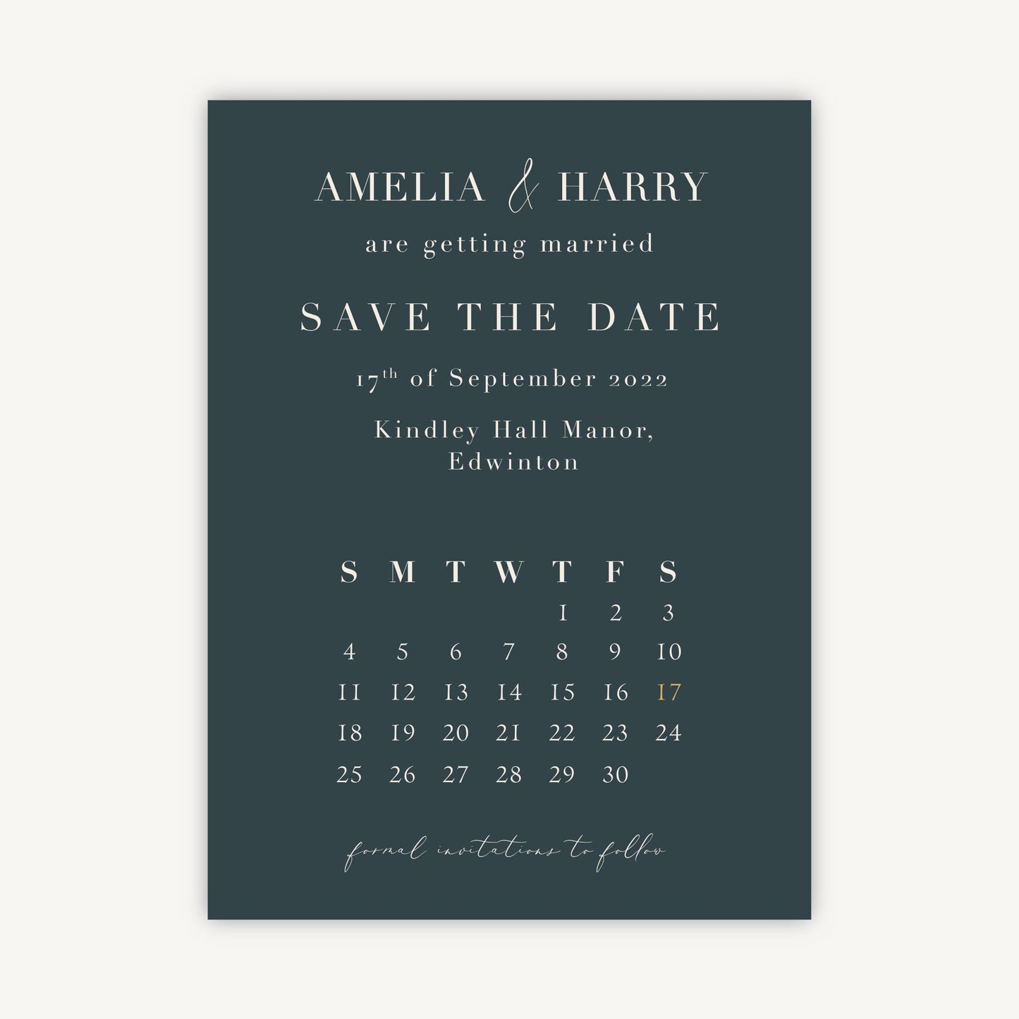 Foliage Monogram Folded Wedding Save the Date