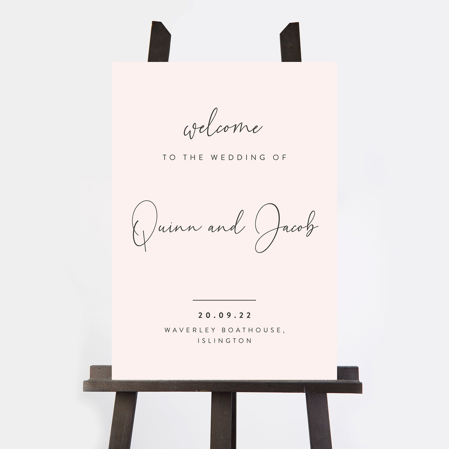 Romantic Script Wedding Welcome Sign