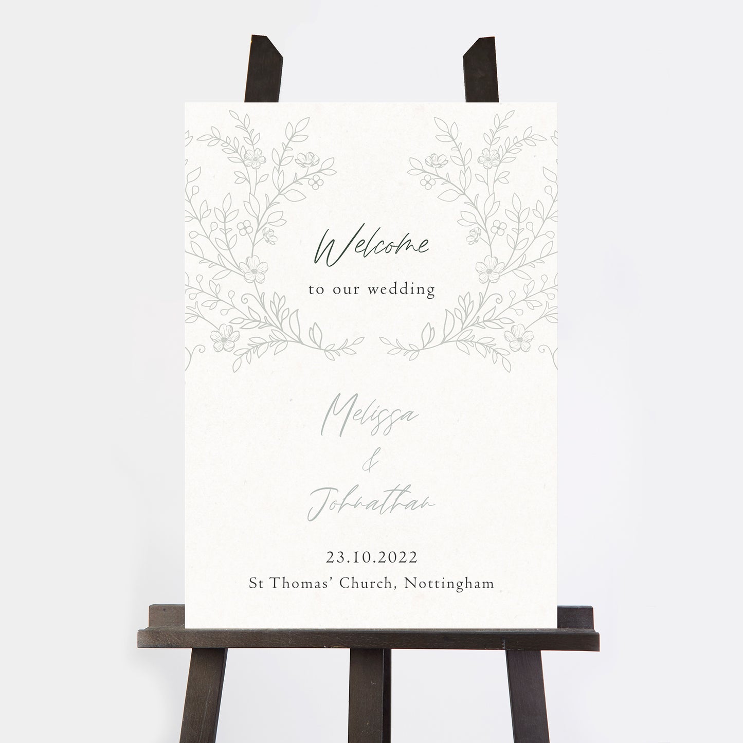 Elegant Floral Wedding Welcome Sign