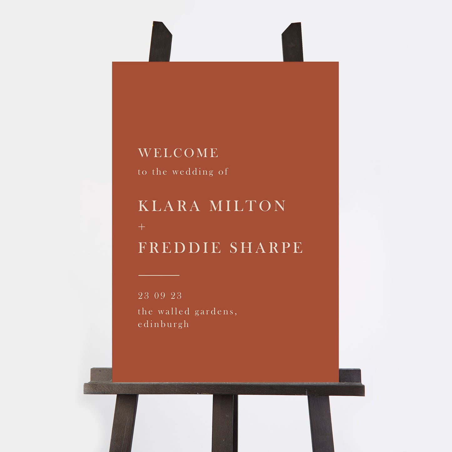 Caramel Autumn Colour Block Wedding Welcome Sign