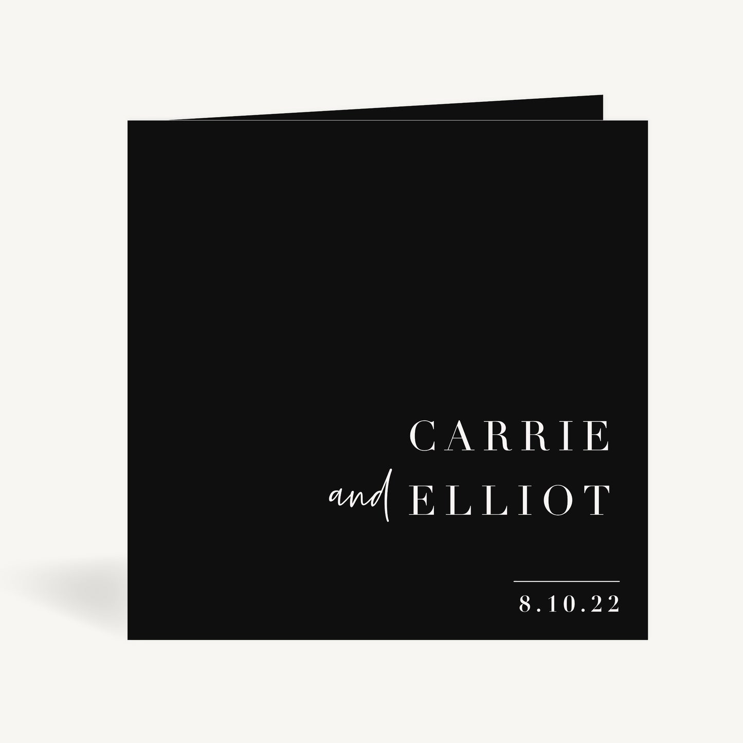 Black Modern Script Folded Wedding Invitation