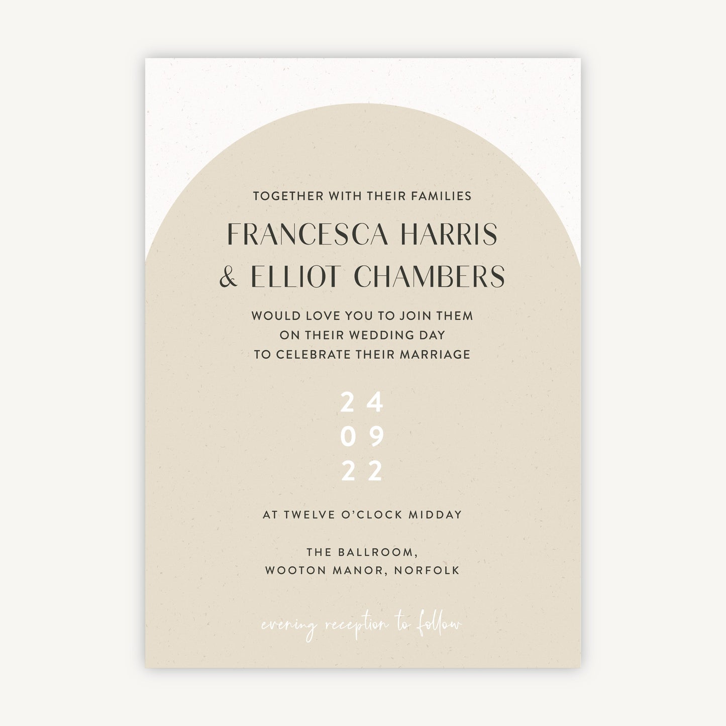 Minimalist Arch Wedding Invitation