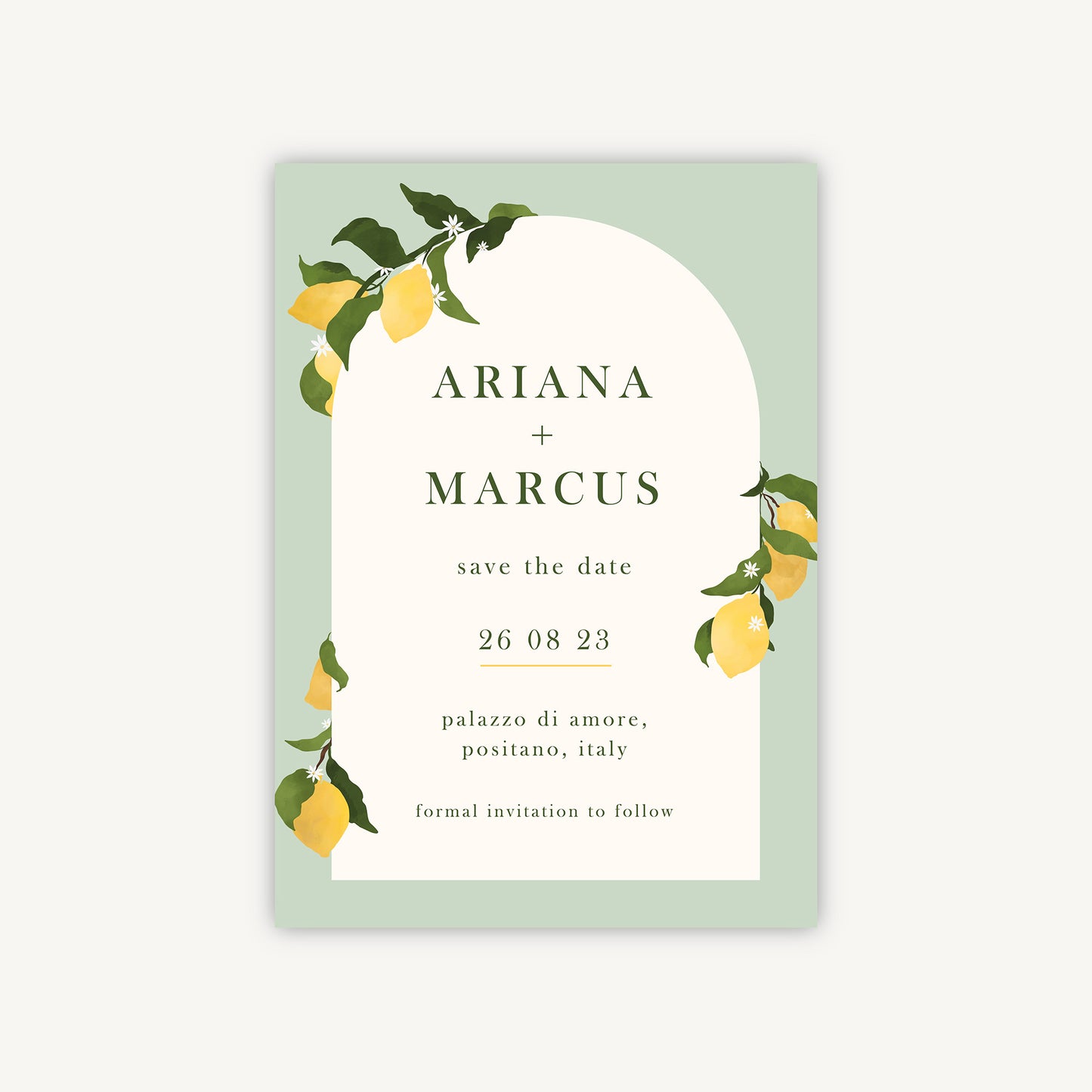 Amalfi Lemons Wedding Save the Date