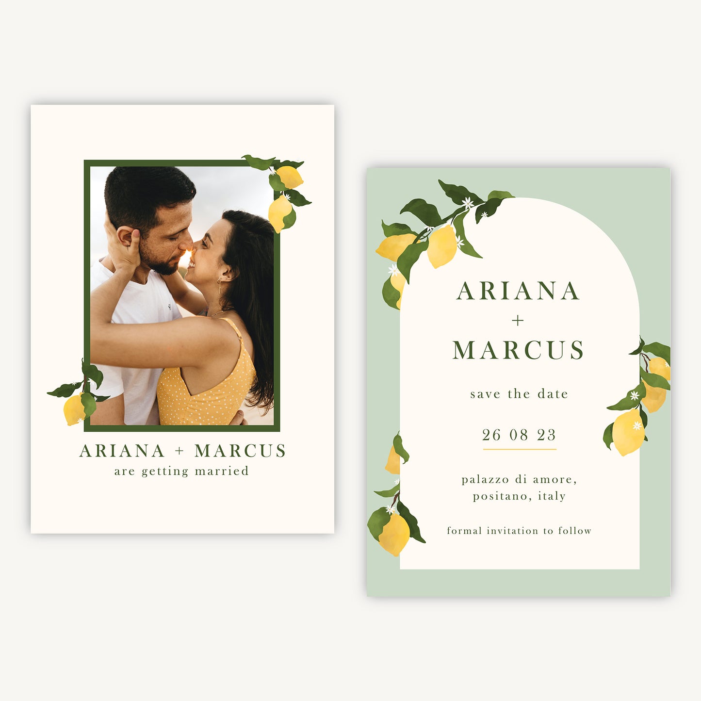 Amalfi Lemons Photo Wedding Save the Date
