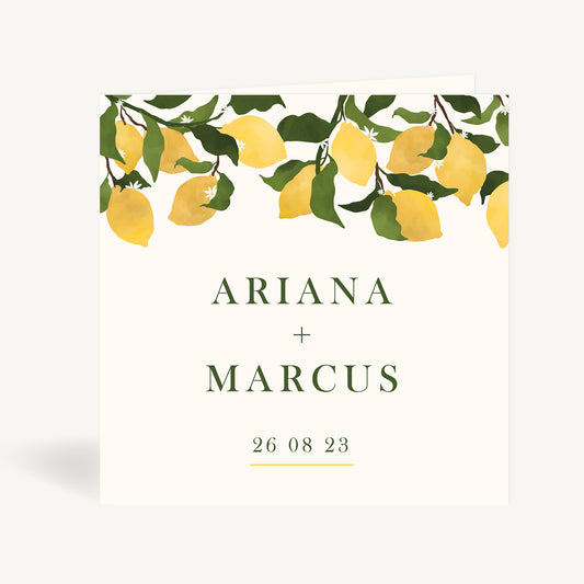 Amalfi Lemons Folded Wedding Invitation