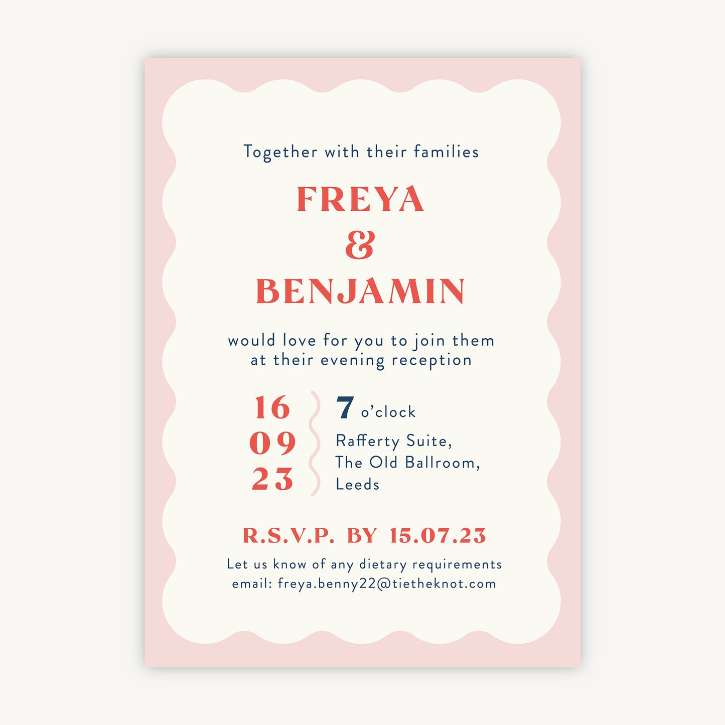 Retro Revival Evening/Reception Wedding Invitation
