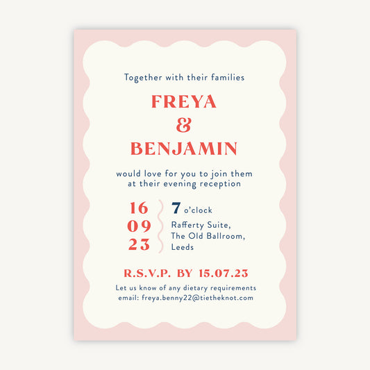 Retro Revival Evening/Reception Wedding Invitation