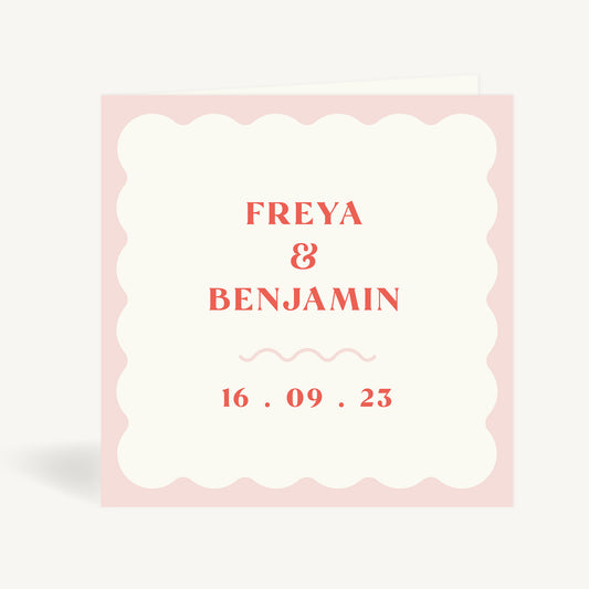 Retro Revival Folded Wedding Invitation
