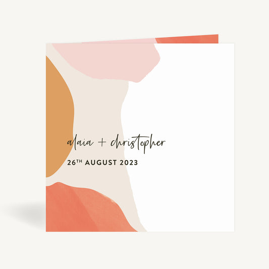 Painterly Colour Pop Folded Wedding Invitation