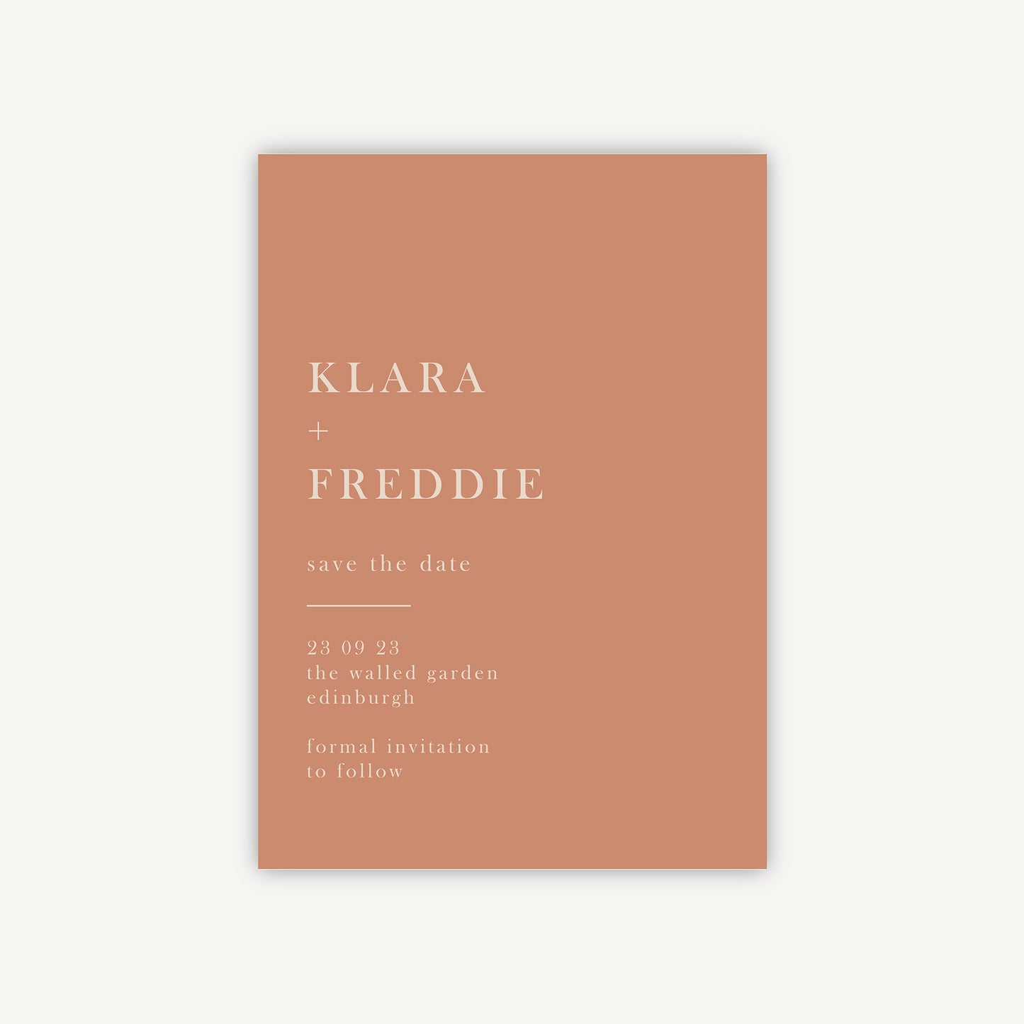 Caramel Autumn Colour Block Wedding Save the Date