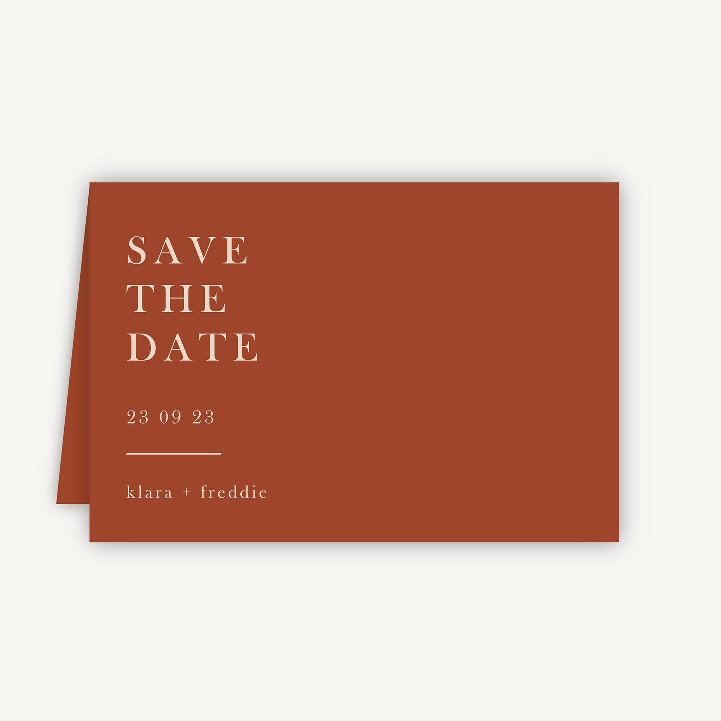 Caramel Autumn Colour Block Folded Wedding Save the Date